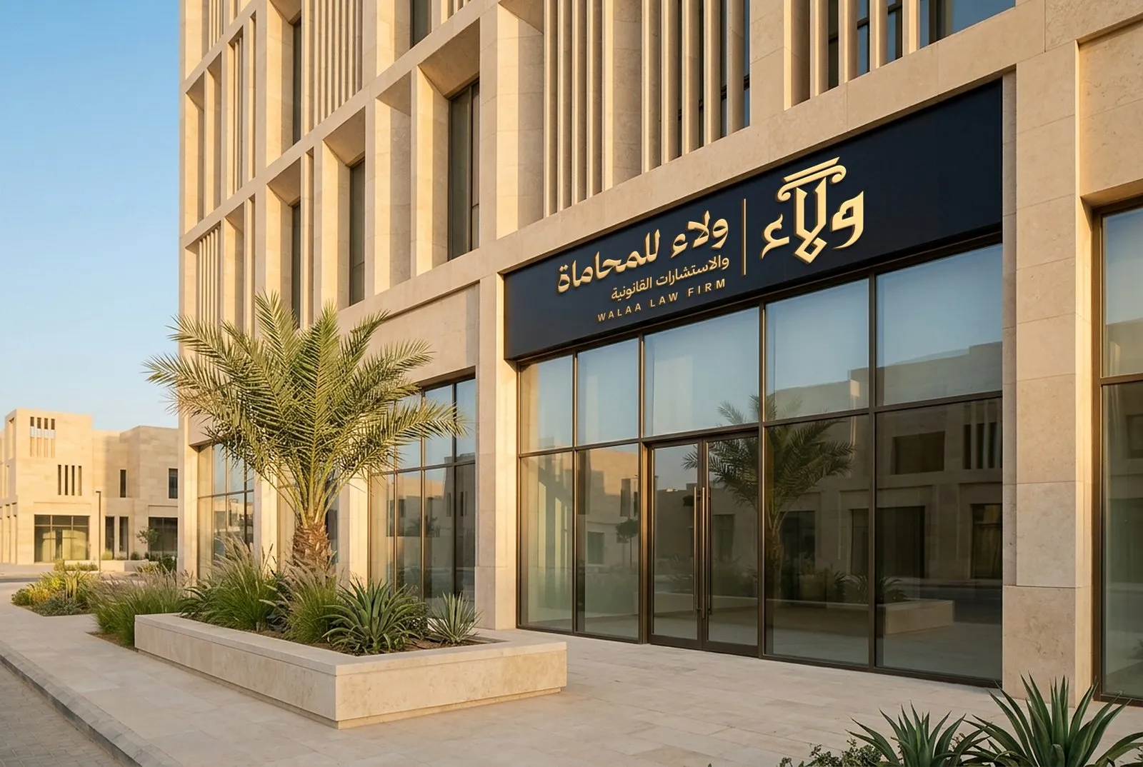 تطبيق الهوية على واجهة المبنى